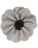 Fleur coquelicot gris clair sur broche 8cm