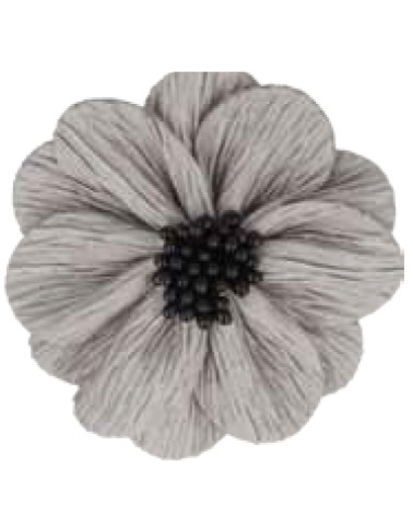 Light gray poppy flower on brooch