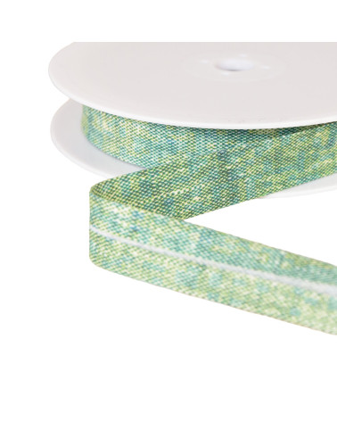 20mm dark green linen look bias binding per meter