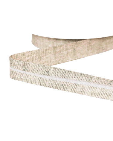 20mm beige linen look bias binding per meter