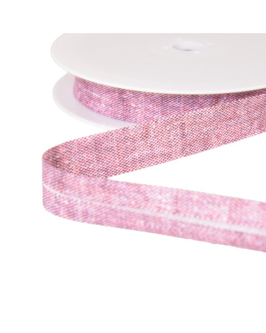 20mm plum purple linen look bias by the meter