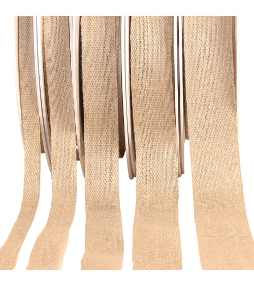 25m spool of taupe linen taffeta ribbon