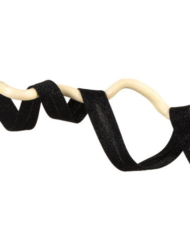 Schwarzer Glitzer, Schrägband, 20 mm pro Meter