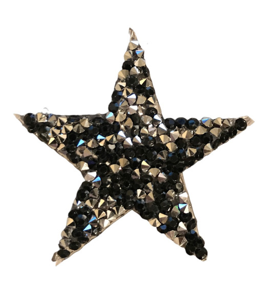 Ecusson étoile strass noire