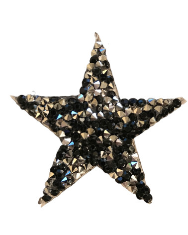 Ecusson étoile strass noire
