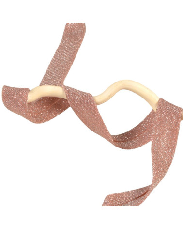 Lachsorange Glitzer, Schrägband, 20 mm pro Meter