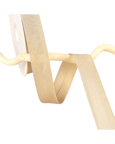 Beige iridescent metal bias binding 20mm per meter