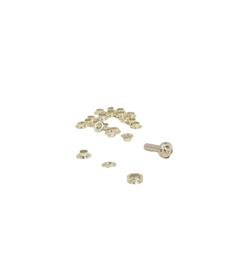 14 petits oeillets 8mm et outil couleur argent 14 petits oeillets 8mm et outil couleur argent