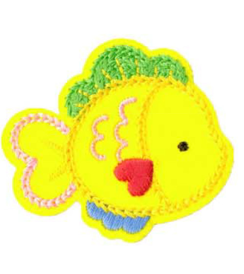 Adorable fish iron-on patch