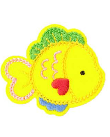 Adorable fish iron-on patch