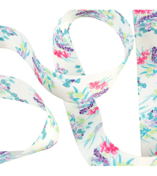 Reel 25m polyester bouquet ribbon 25mm nil green Made In France