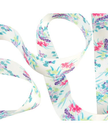 Reel 25m polyester bouquet ribbon 25mm nil green Made In France