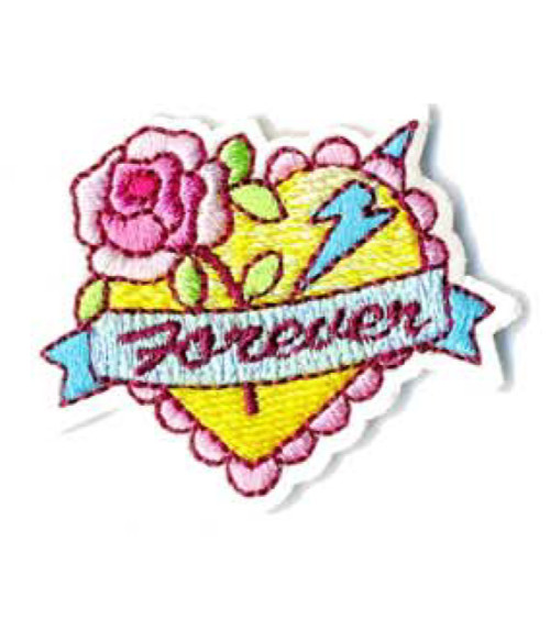 Forever heart iron-on patch