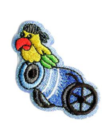 Pirate cannon iron-on badge