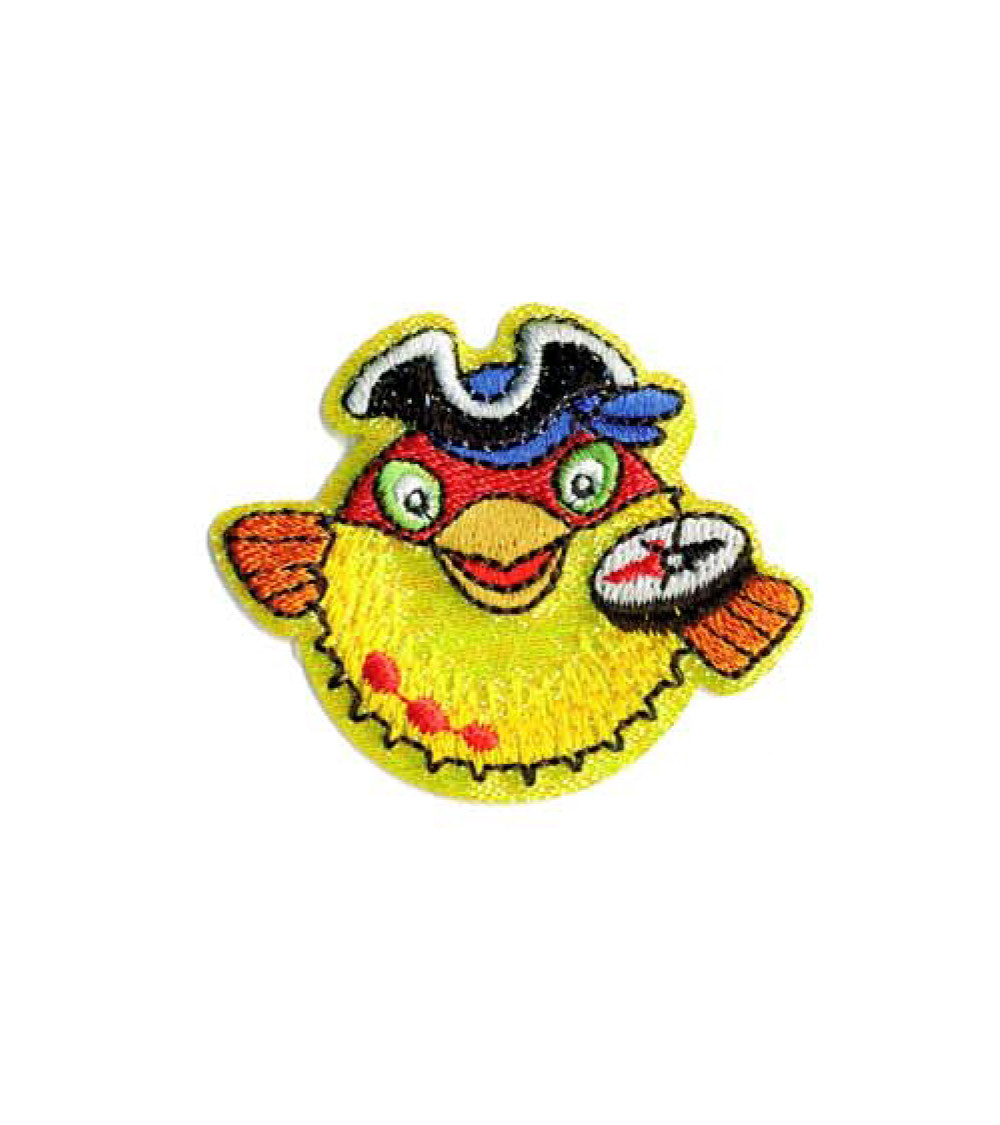 Pirate fish iron-on patch