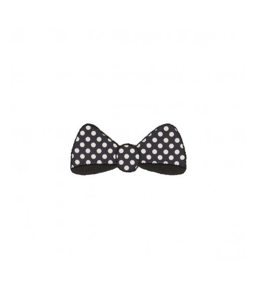 Ecusson thermocollant nœud rose à pois 5cmx2.3cm