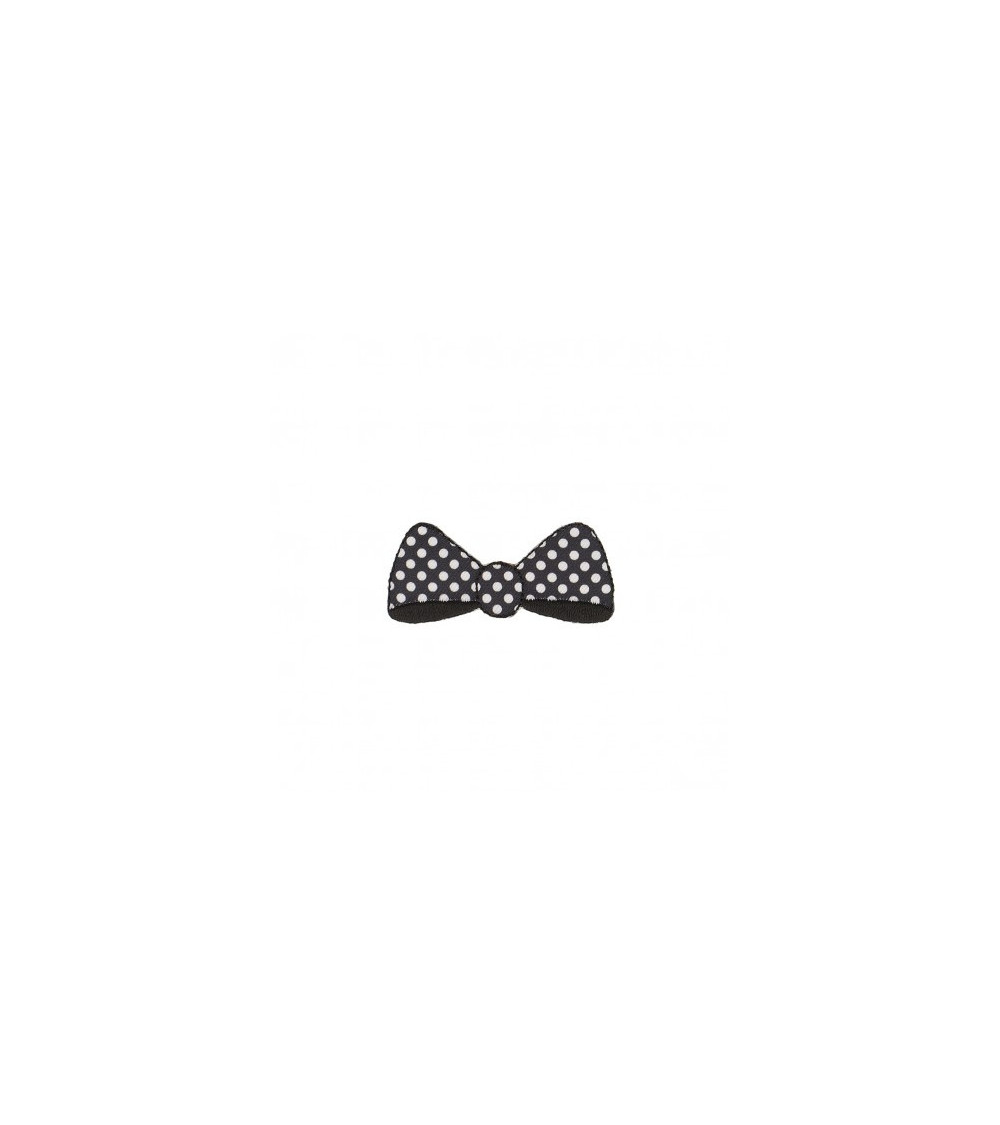 Pink polka dot bow iron-on badge 5cmx2.3cm
