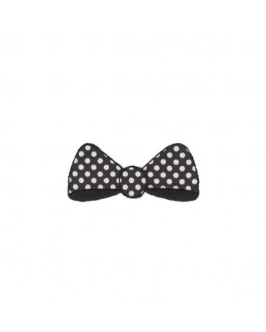Pink polka dot bow iron-on badge 5cmx2.3cm