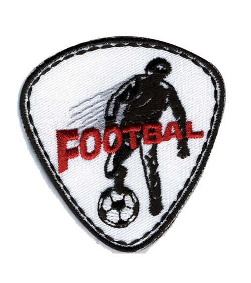 Set of 3 iron-on Football badges with white background