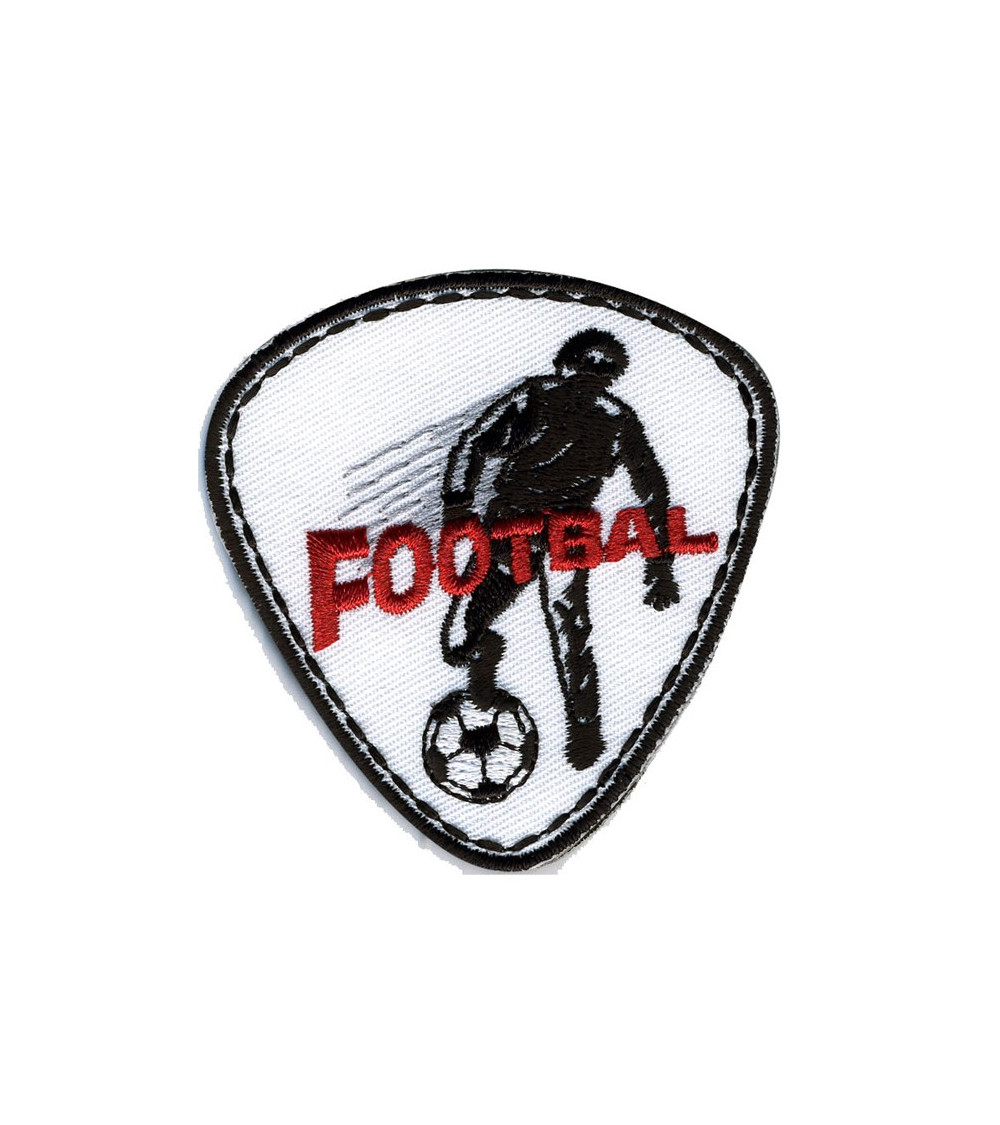 Set of 3 iron-on Football badges with white background