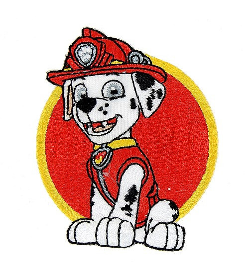 Paw Patrol Marcus red embroidery badge 6x6.5cm