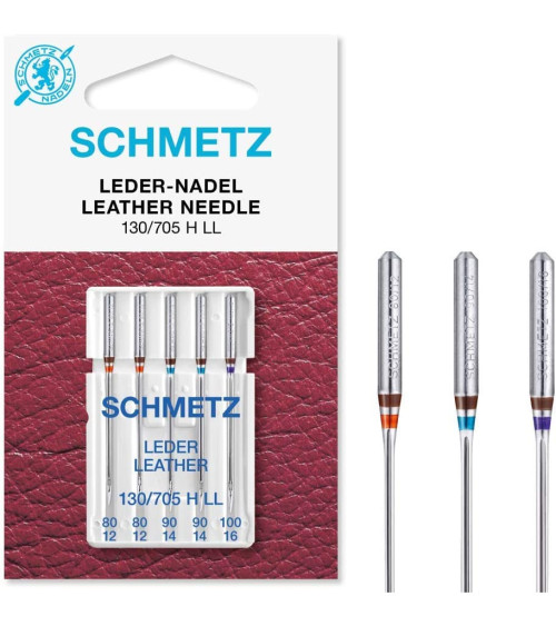 5 aiguilles universelles cuir Schmetz 130/705 H-LL  taille 80-100