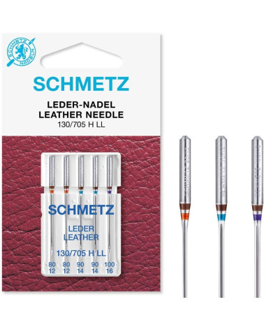 5 aiguilles universelles cuir Schmetz 130/705 H-LL  taille 80-100