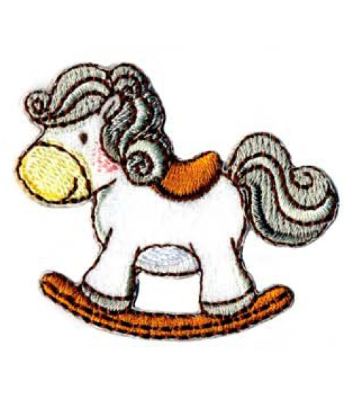 White rocking horse thermosticker patch