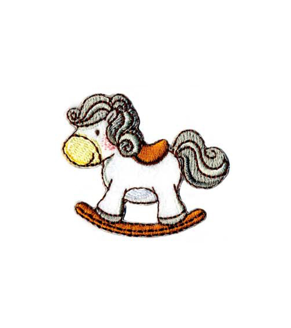 White rocking horse thermosticker patch