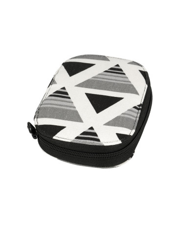 Pochette à couture 14cmx9cm imprimé triangles noirs et gris