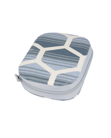 Sewing pouch 14cmx9cm blue honeycomb print