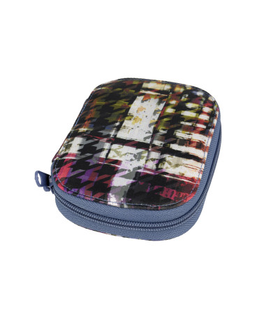 Sewing bag 14cmx9cm satin print black background