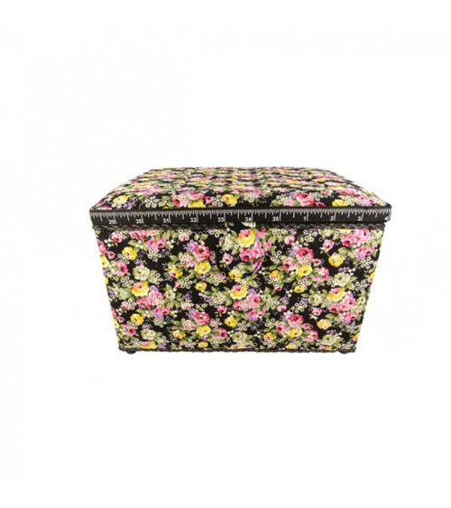 Sewing box 21cmx28cmx19cm English embroidery print on floral background