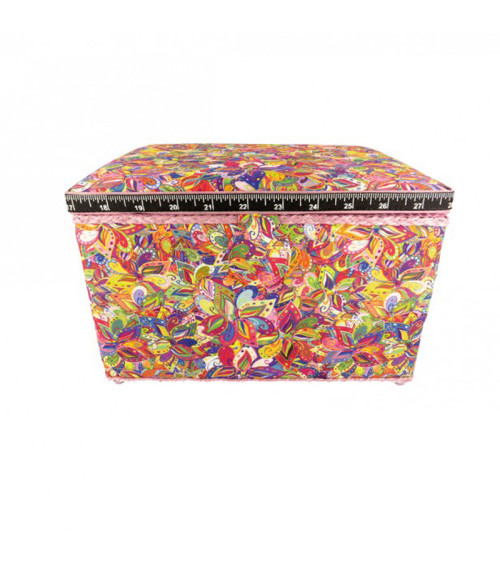 Sewing box 21cmx28cmx19cm multicolored flowers