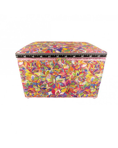 Sewing box 21cmx28cmx19cm multicolored flowers