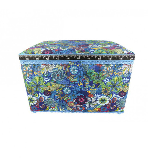 Sewing box 21cmx28cmx19cm multicolored flowers