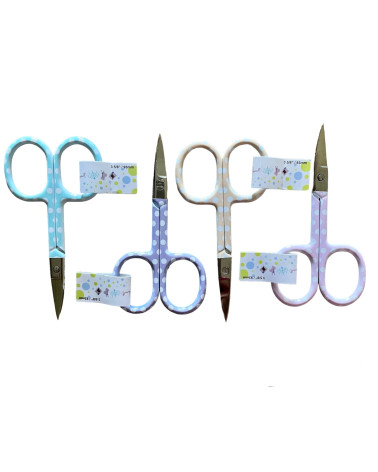 Stickschere mit gebogener Spitze, Pastell-Tupfen, 9 mm, zufällige Farbe