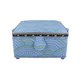 Boîte à couture 20x20x11cm arabesques bleues