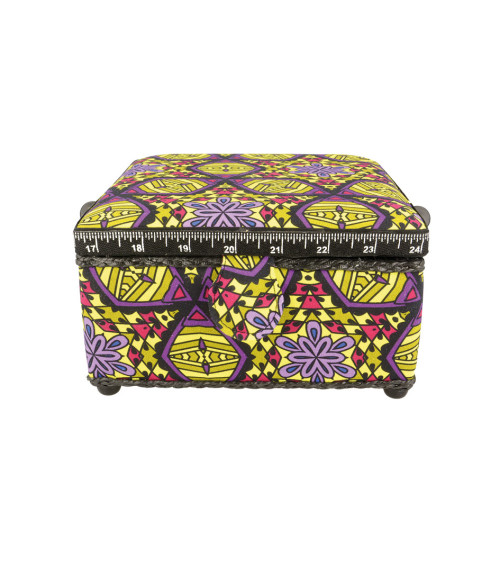Sewing box 20x20x11cm wax arabesques