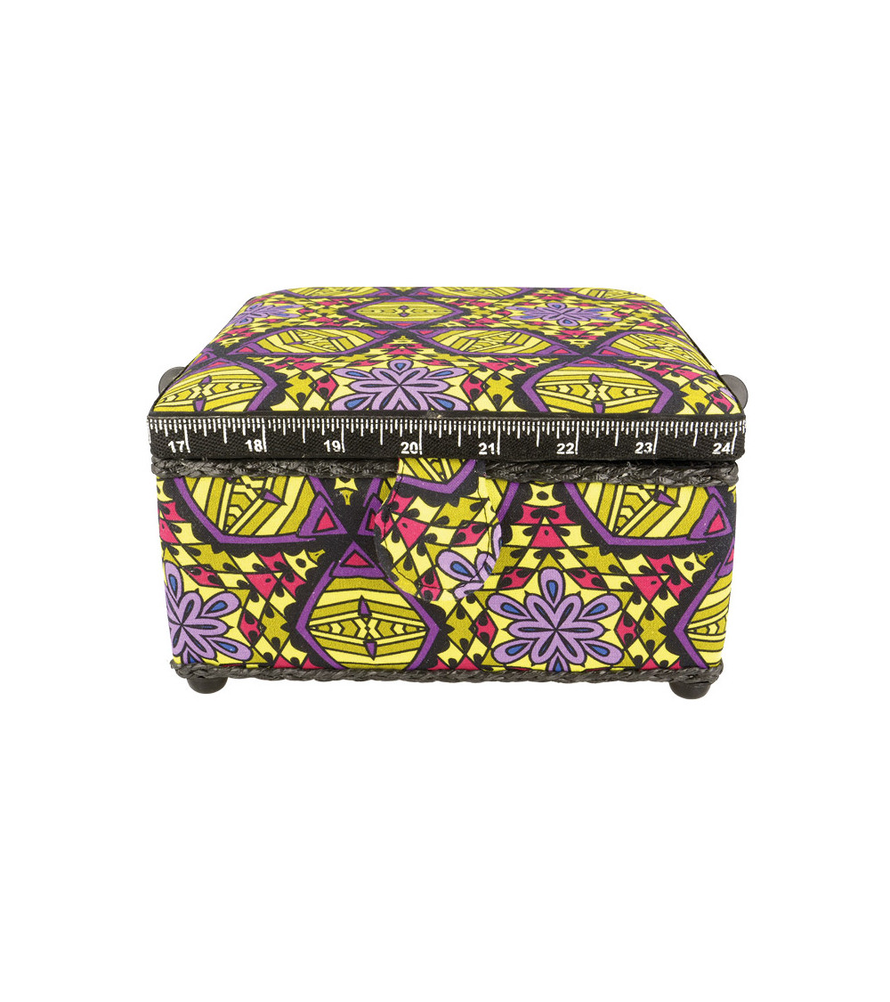 Scatola da cucito 20x20x11cm arabeschi in cera