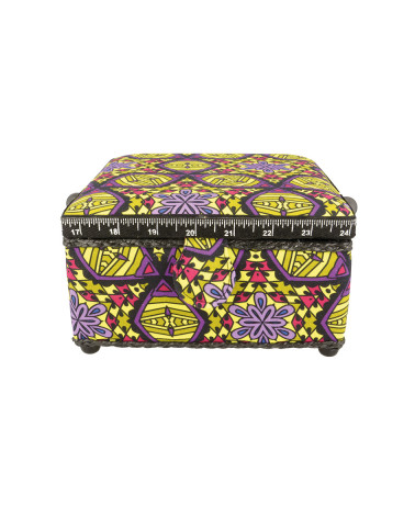 Sewing box 20x20x11cm wax arabesques
