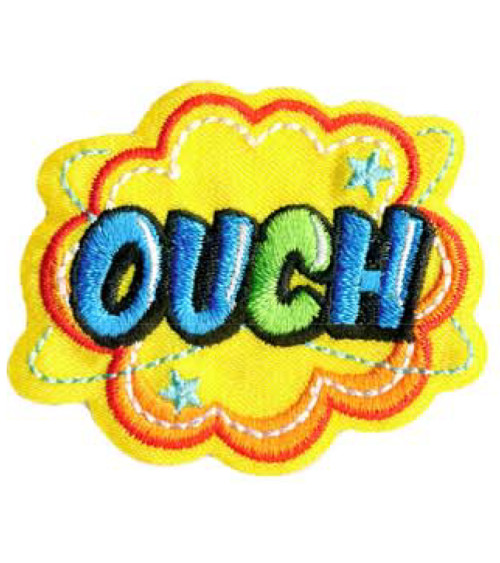OUCH iron-on patch