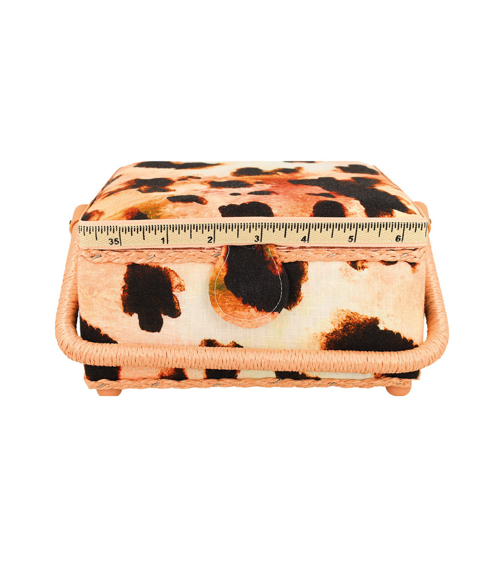 Scatola da cucito 20x20x11 cm stampa animalier