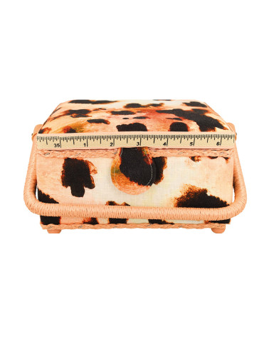 Scatola da cucito 20x20x11 cm stampa animalier
