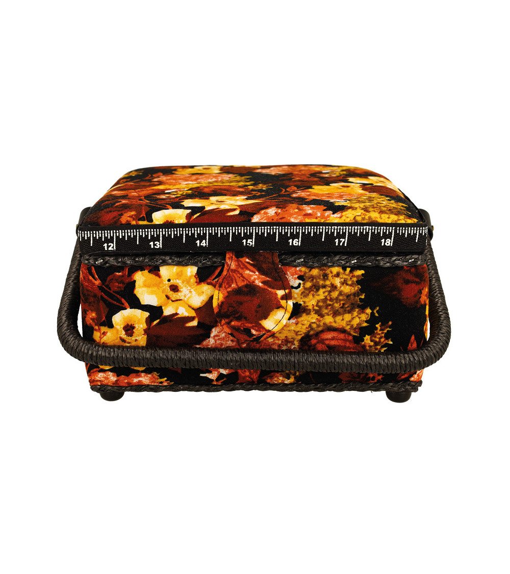 Scatola da cucito 20x20x11cm fiori vintage