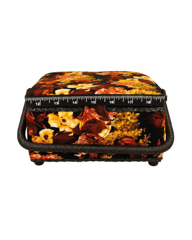 Scatola da cucito 20x20x11cm fiori vintage