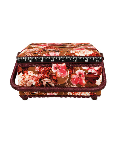 Sewing box 20x20x11cm pink flowers