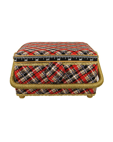 Scatola da cucito 20x20x11 cm stampa tartan