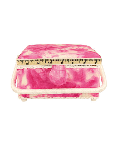 Boîte à couture 20x20x11cm tie&die fuchsia