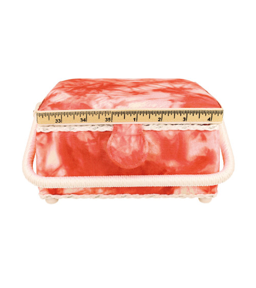 Sewing box 20x20x11cm tie&die coral orange